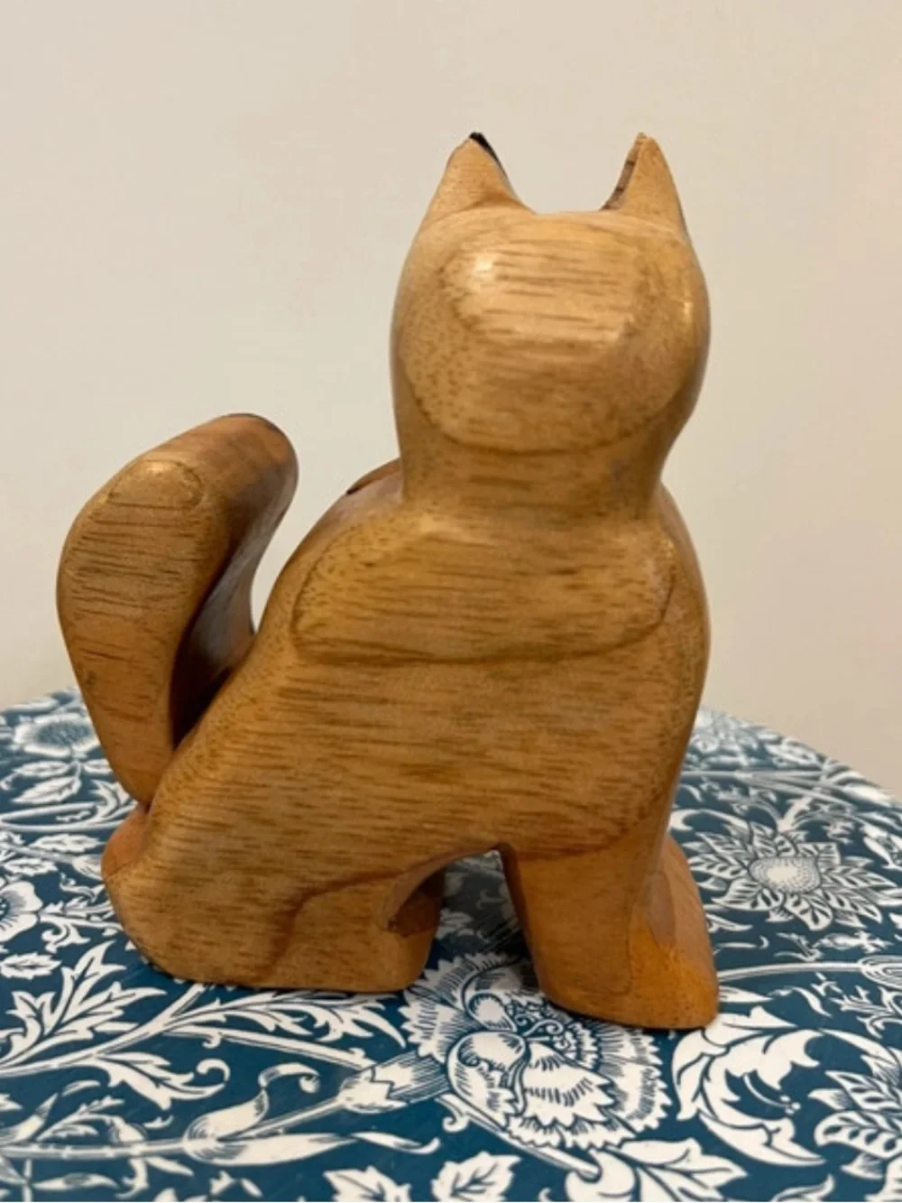 Handcrafted Two-Tone Wooden Cat Puzzle Box. 4 Pieces